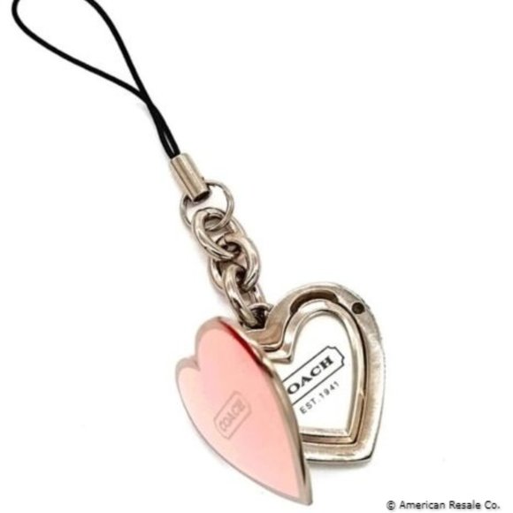 Coach Accessories - *READ* COACH Rare Pink Heart Locket Lanyard Purse Charm, Keychain Fob #1657